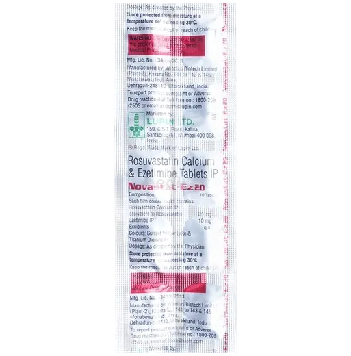 novastat ez 20mg tablet 10's